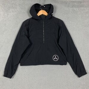 Lululemon Hit Reset Jacket Women's 10 Black 1/2 Zip‎ Hooded Cropped Windbreaker